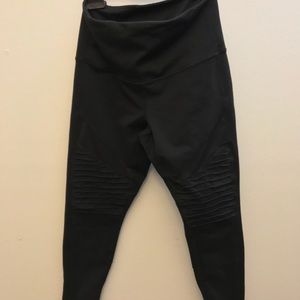 Zella Moto Ribbed & Mesh Leggings